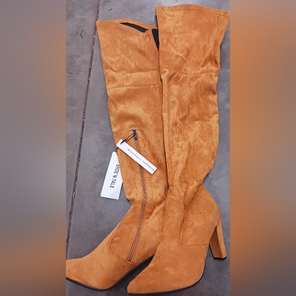 Chic Tall Tan Suede Boots Sz 9.5